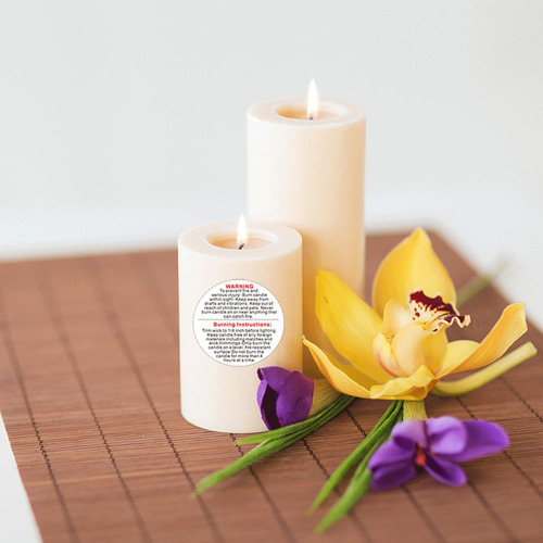 5 X 500 Pegatinas De Advertencia Para Velas Etiquetas De