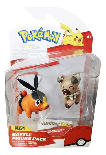 Jazwares Pokemon Battle Figure Pack Tepig + Rockruff