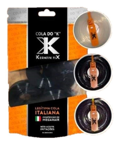 20 Rolos - Fita Aprox 1 Metro Cola De Queratina Para Colocação De Mega Hair - Marca Keratin Fix Do K / Original