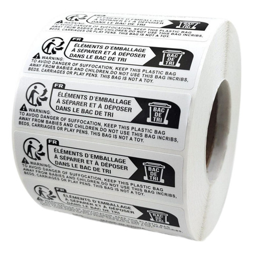 [ Etiquetas De Advertencia De Riesgo De Asfixia, 7x2 Cm