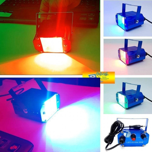 Mini Strobo Iluminação Led Rgb Efeito Flash Estroboscópico