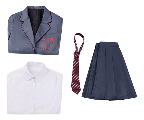 Matilda El Musical Cosplay Disfraz Gris Colegiala Vestido Un