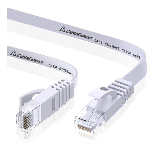 Cable Wellgeeker Cat 6 Cable Ethernet 25ft White Blanco...