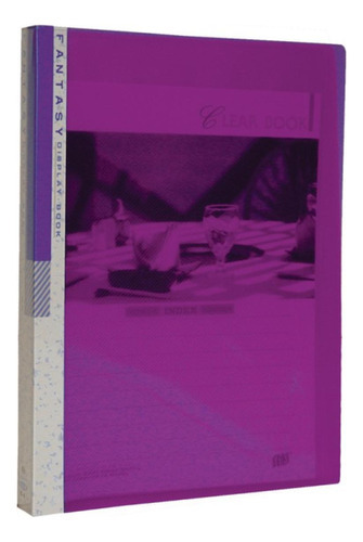 Pasta Catálogo 40 Folhas A4 Documentos Transparente Lilás