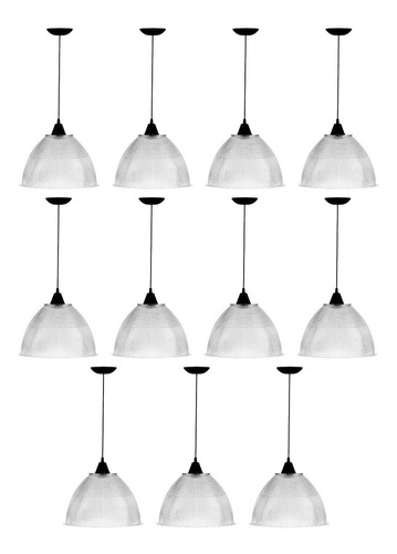 11 Luminária Para Galpão Comercial Industrial 32 Cm 12 Poleg Cor Preto 110V/220V