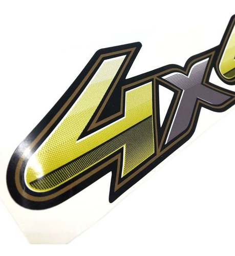Imagem 2 de 3 de Par De Adesivos 4x4 Toyota Hilux Flex 2013 À 2015 Dourado