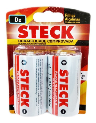 Pilha Tipo D Alcalina 1.5v Pack C/2 - Steck