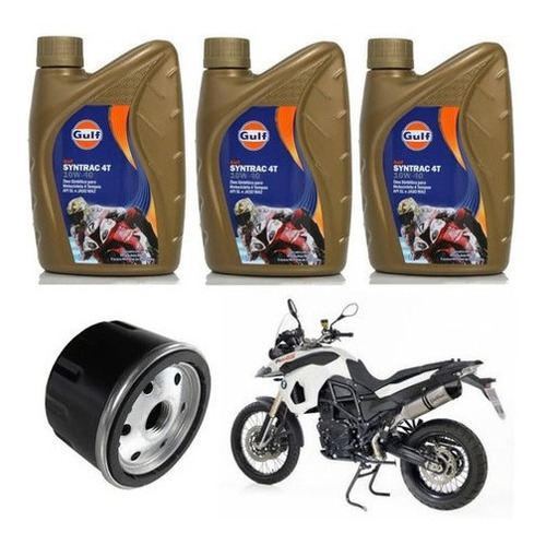  Kit Óleo Filtro Gulf 10w40 100% Sintético Bmw  F800 Gs F800