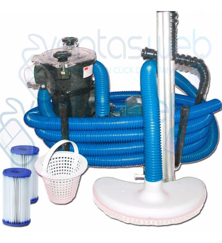 Kit Barrefondo Completo + Bomba Pileta Lona Portatil 20000 L