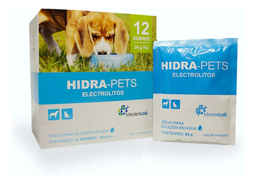 Hidra-pets Caja Con 12 Sobres 34 G C/u Mederilab Electolitos