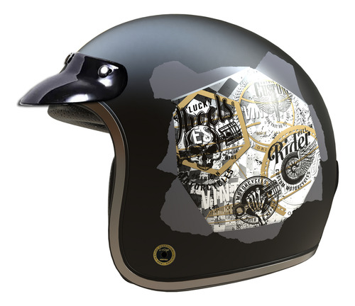 Casco Moto Abierto Vertigo Vintage Scrash. Gravedad X