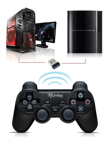 Imagen 4 de 5 de Control De Juegos Gamepad Inalámbrico Ps3 / Pc Con Vibración