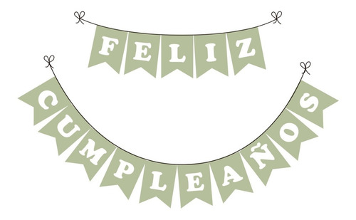 Imagen 1 de 1 de Banderin Feliz Cumpleaños Verde Claro - Lollipop