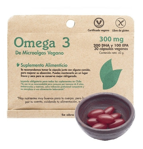Omega 3 Microalgas Vegana - 30 Capsulas