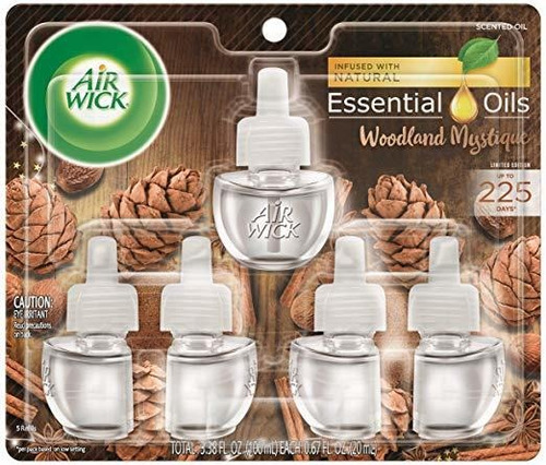 Air Wick Enchufe De Aceites Aromáticos 5 Recargas, Woodland
