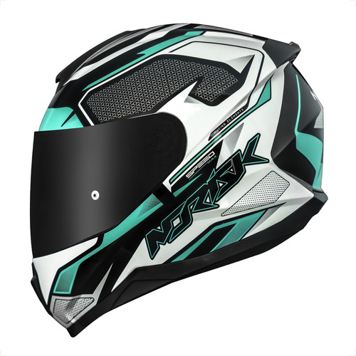 Capacete Norisk Razor Speedmax Verde Cinza Esportivo De Moto