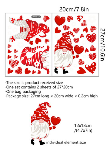 Adhesivo Decorativo De Pared Con Forma De Corazón De Gnomo P