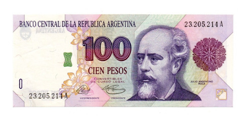 Billete Argentina 100 Pesos Convertibles 1 Dis Bottero 3072a