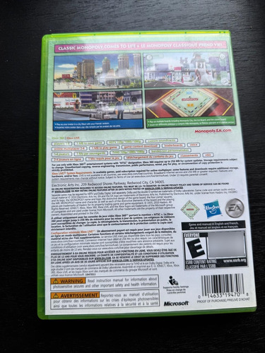 Monopoly Streets Xbox 360 Original Con Manual (Usado)