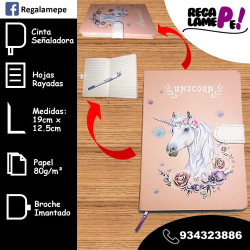 Agenda Unicornio Melon Sin Fecha Rayado