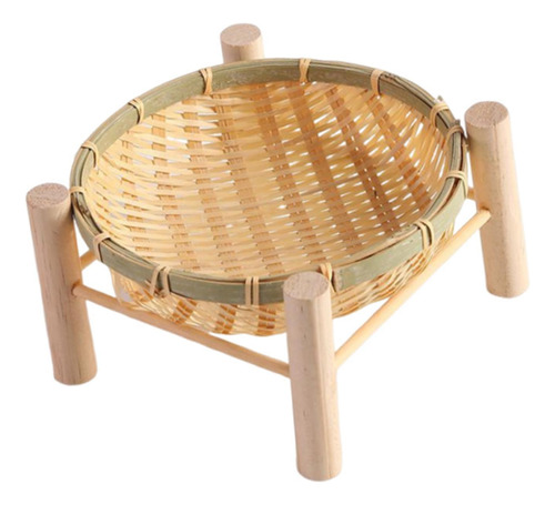 Bandeja De Cesta De Bambú, Bandeja Para Servir, 18cm Madera
