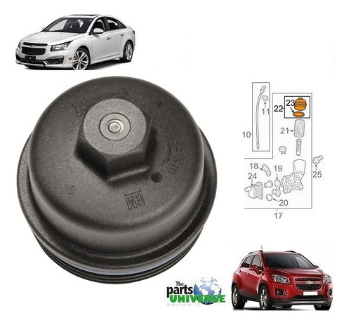 Tapa Del Filtro De Aceite Cruze 10-16, Tracker 14-20 Gm