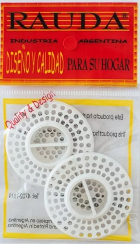 Rejilla Filtro Universal Pvc Para Pileta Cocina Bañera X8u