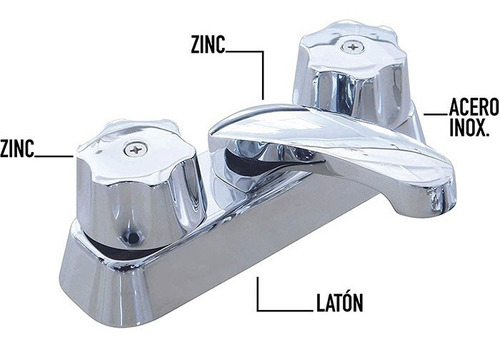 Mezcladora Cromada Para Lavabo (resistente Y Duradera)