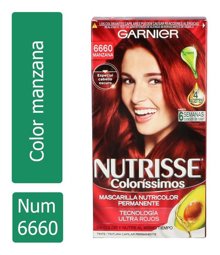 Tinte Para Cabello Garnier Nutrisse Coloríssimos 6660 Manzan