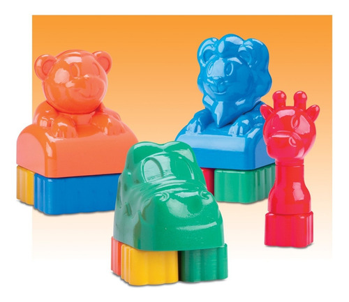Trenzinho Zoo Com Blocos Criativos - P/ Bebês Acima De 1 Ano