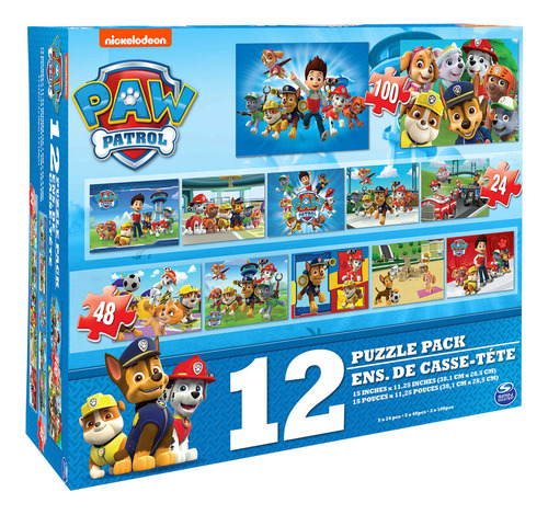 Set 12 Puzzle Rompecabezas Paw Patrol Didácticos - El Rey