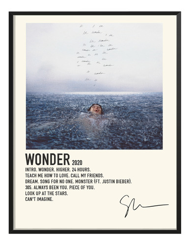 Poster Shawn Mendes Album Music Tracklist Exito Wonder 80x40