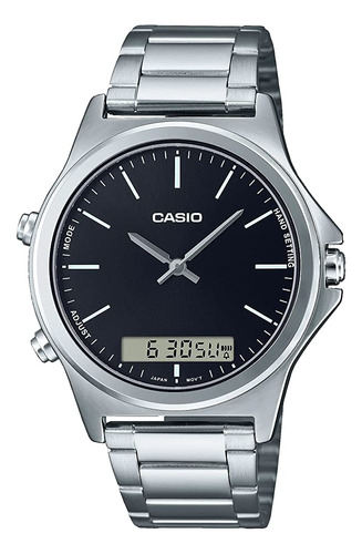 Casio Mtp-vc01d-1e Men's Stainless Steel Black Dial Analog