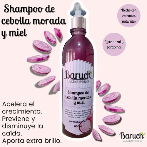 Shampoo De Cebolla Morada Y Miel - mL a $66
