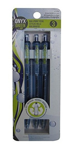 Bolígrafo - Onyx And Green 3-pack Retractable Ballpoint Pens