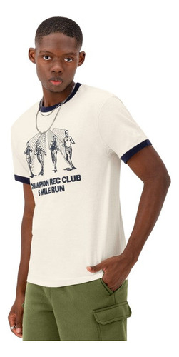 Champion Playera Clásica Ringer Rec Club Beige Crema