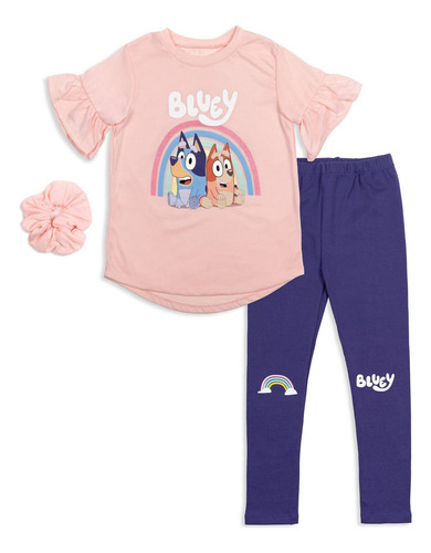 Set De Ropa Bluey And Bingo Para Niñas Pequeñas, Leggings, C