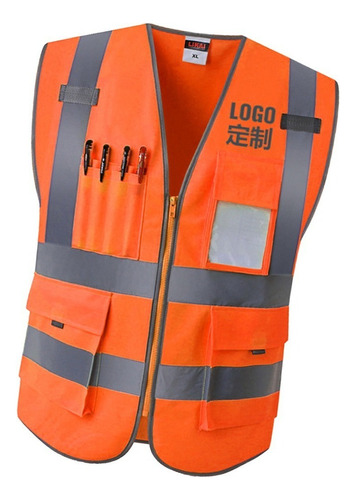 2 Front Safety Vest With High Zipper