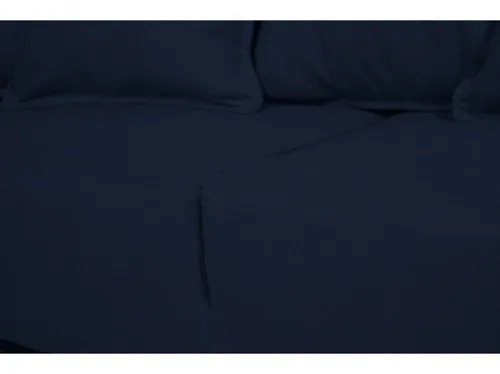 Sofá Cordelia 3 Cuerpos Chenille Tipo Lino Azul