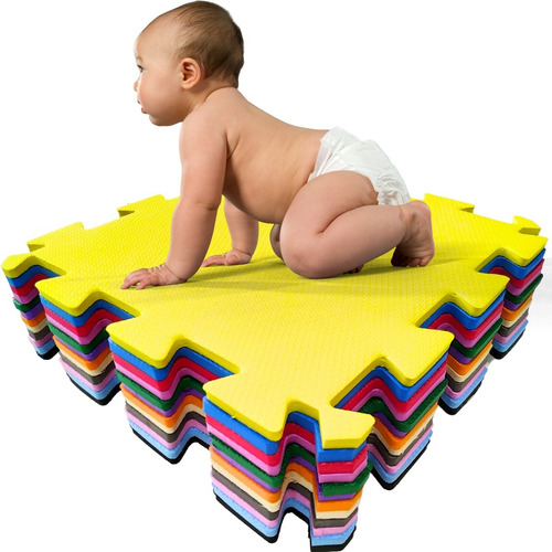 Kit 20 Tapetes Infantil Emborrachado 50x50 10mm Tatame Eva