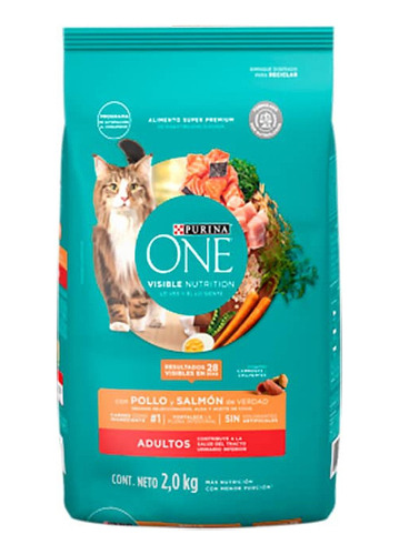 Purina One Pollo Y Salmón Gatos Adultos 2kg