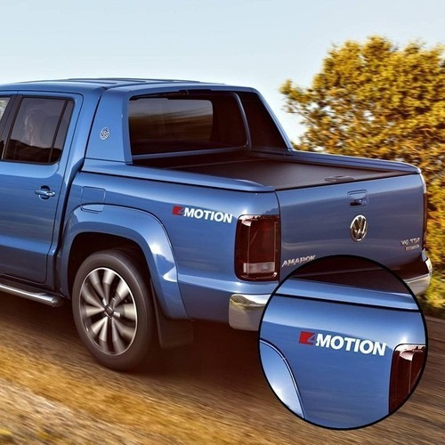 Par de pegatinas Amarok 4 Motion 2017 con emblema lateral, color blanco