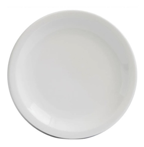 Set X6 Platos Playos  25cm Porcelana Blanca Ala Corta