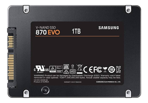 Imagen 5 de 5 de Disco sólido interno Samsung 870 EVO MZ-77E1T0BW 1TB negro