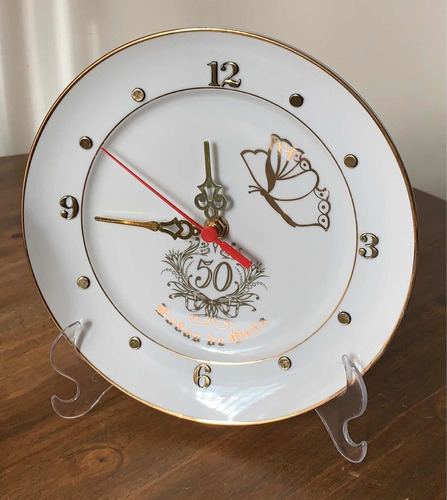 Imagem 6 de 8 de Relógio Bodas De Ouro 50 Anos Casamento 21cm