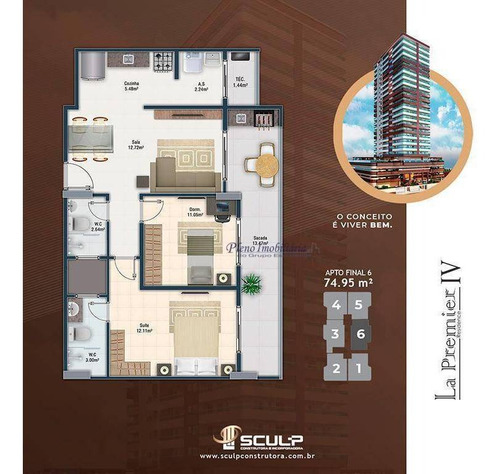 Imagem 18 de 18 de Apartamento Com 2 Dormitórios Sendo 1 Suíte, À Venda, 76 M² Por R$ 511.996 - Vila Guilhermina - Praia Grande/sp - Ap0816