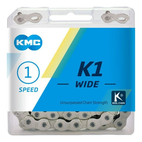 Cadena Kmc K1 Wide Silver Kool Chain Pista Fixed Bmx
