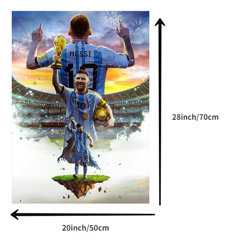 Lienzo Decorativo Para Pared, Estrella Del Fútbol, Lionel Me