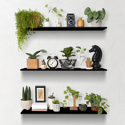 Kit 3 Prateleira Preta Mdf 60x20 Suporte Invisível Decoração