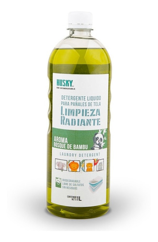 Husky Detergente Biodegradable Líquido Pañales De Tela 1lt